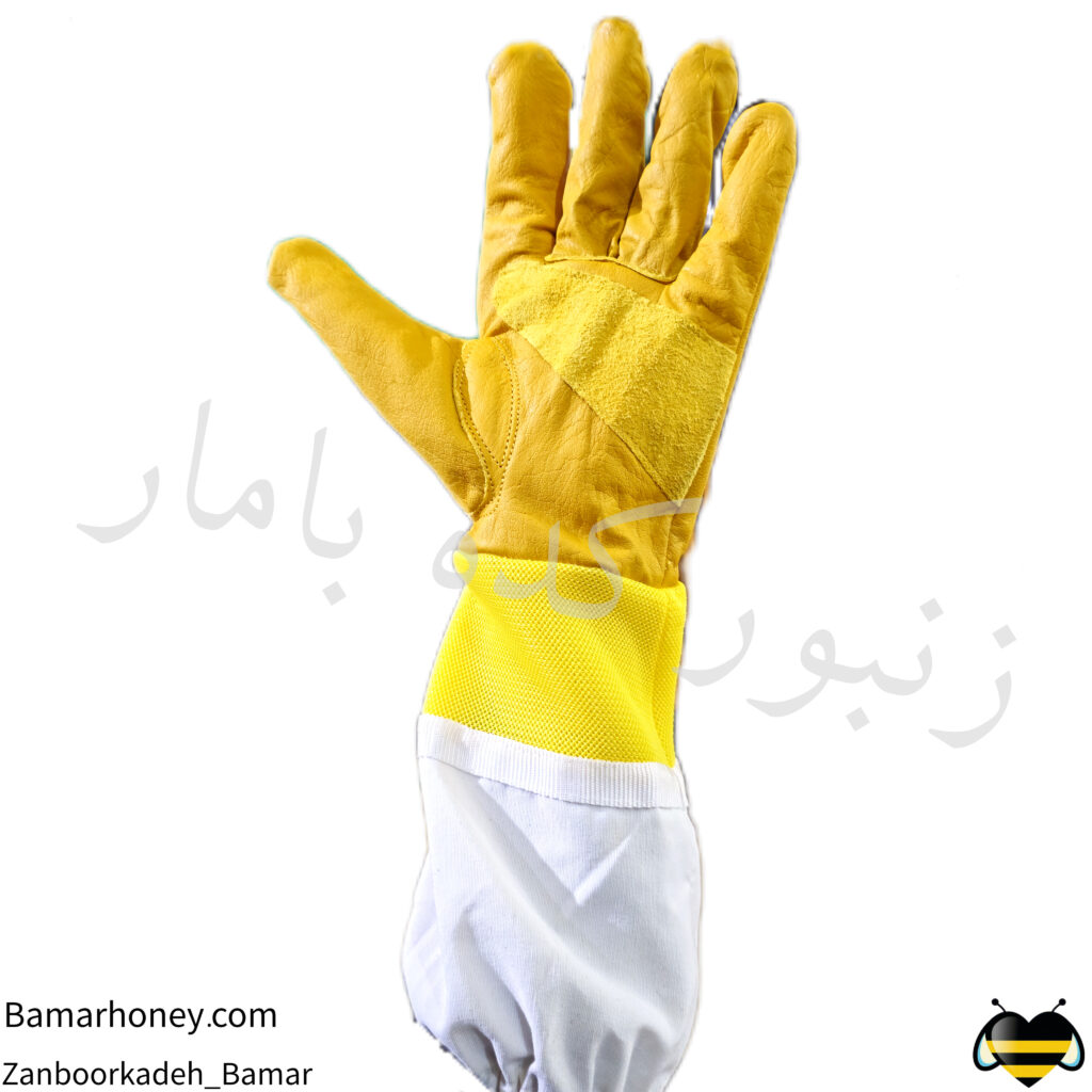 دستکش چرم زنبورداری پادنیش با تور تهویه(چرم رنگی)
