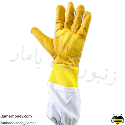 دستکش چرم زنبورداری پادنیش با تور تهویه(چرم رنگی)